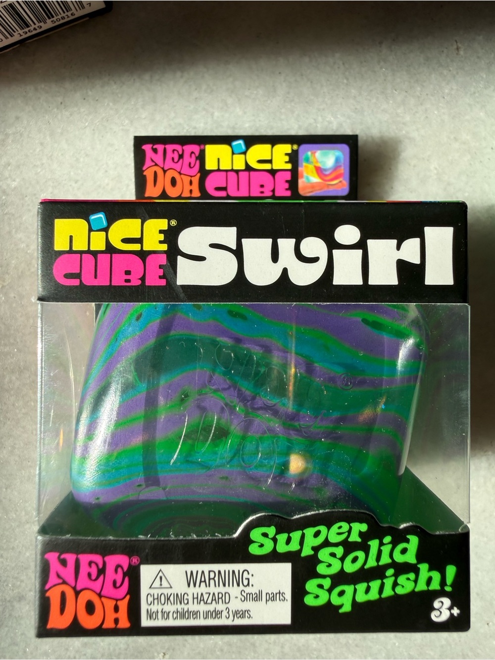 NeeDoh Nice Cube Swirl Squishy Toy - Purple & Teal